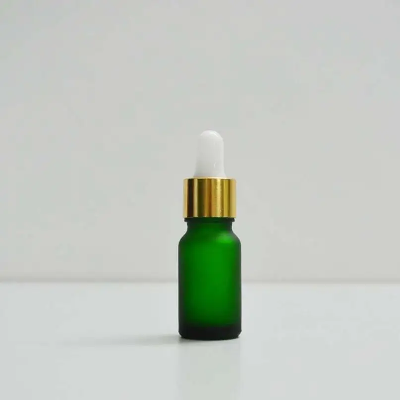 100PCS 10ml Frosted Glass oil bottle with silver collar white bulb Eye Essential Oil Bottles Wholesale