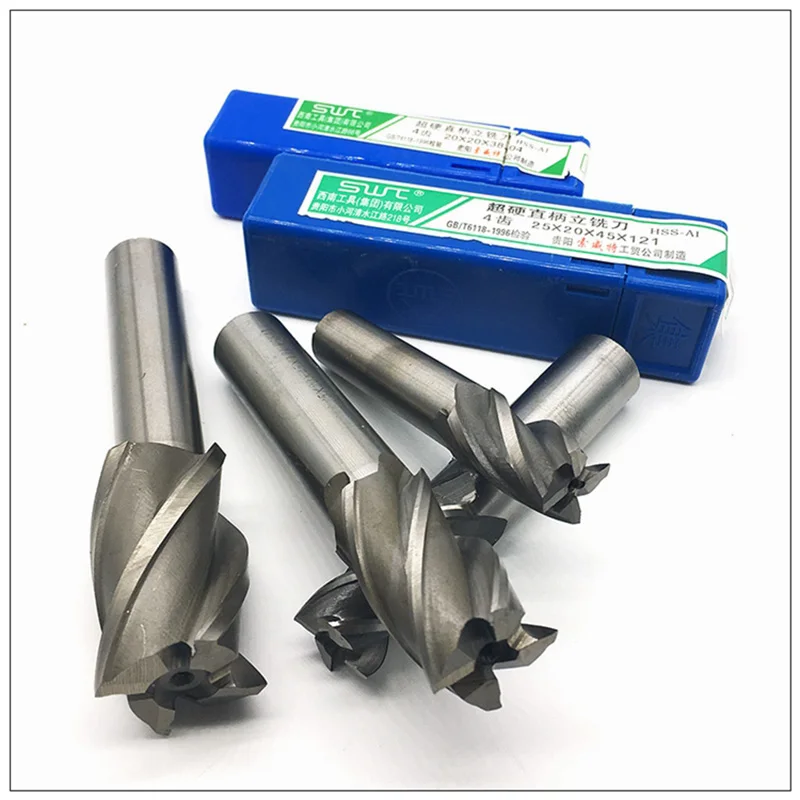 End Mill HSS 4 Flutes 20mm-30mm Diameter Milling Cutter Straight Shank Router Bit Set CNC Tools