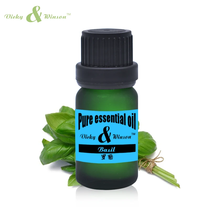 Vicky&winson Basil essential oil 10ml Ocium basilicum oils  aromatherapy oil Improve spirit Stabilization Firming Oil VWDF23