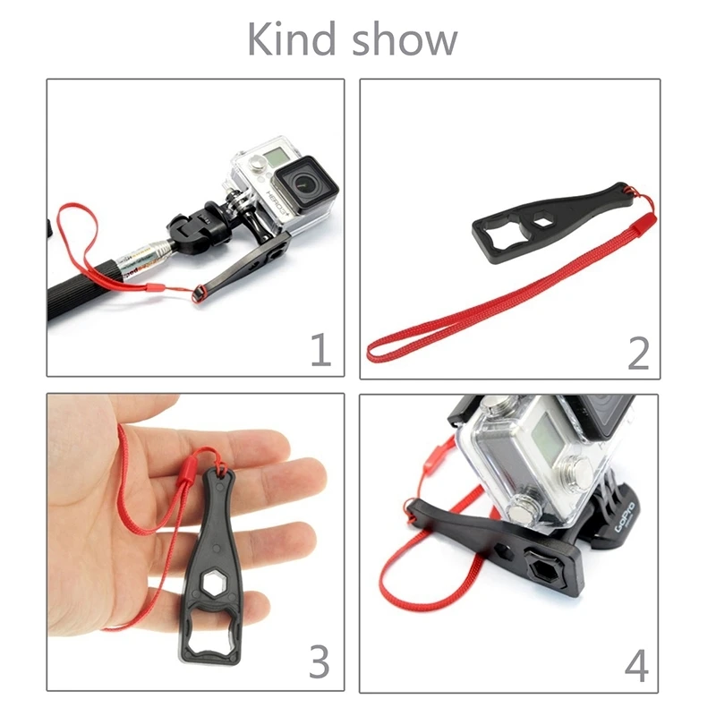 Plastic Thumbscrew Wrench Spanner with Lanyard for GoPro HERO 4 Session /4 /3+ /3 /2 /1