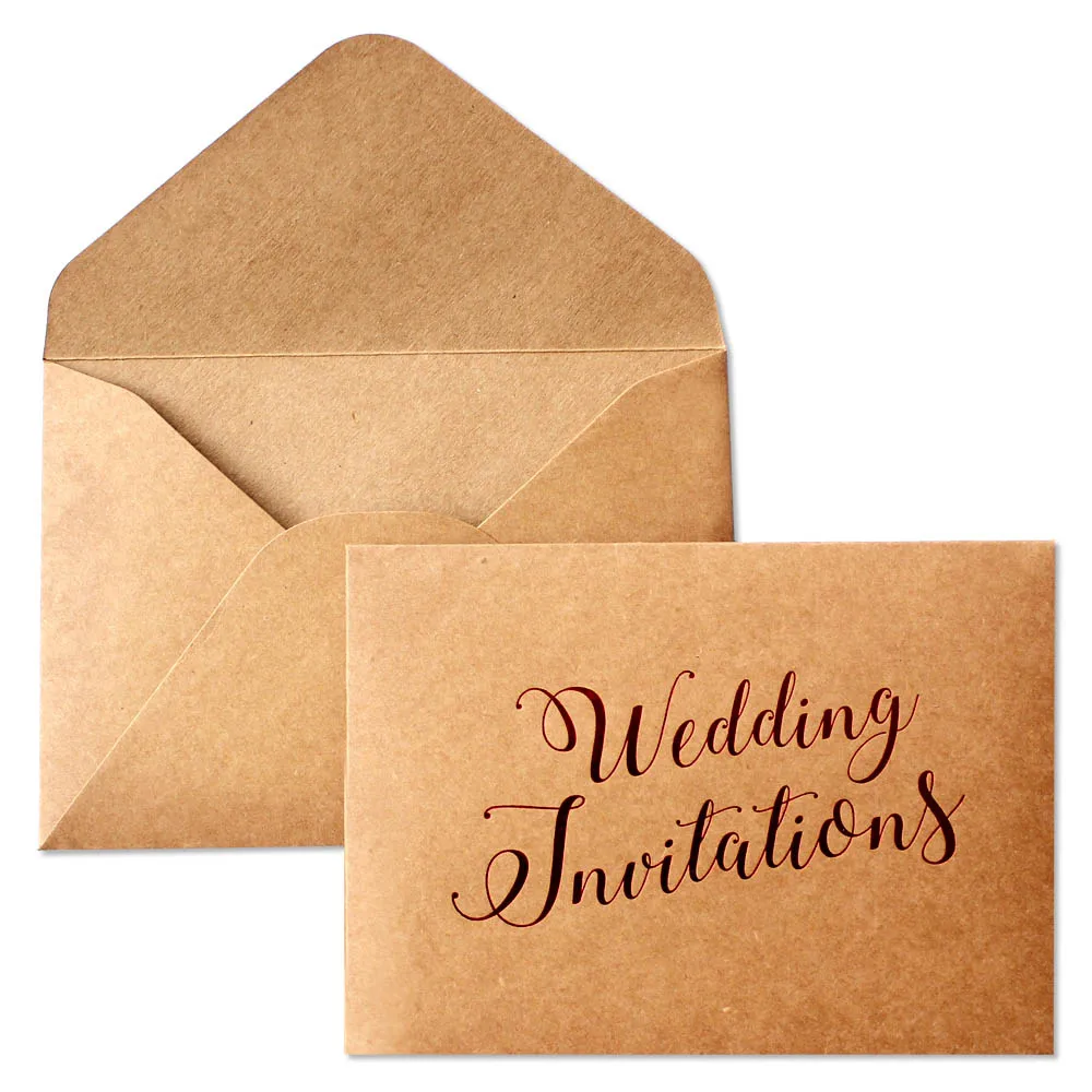 Rustic Wedding Invitation Envelopes Vintage Invitation Envelopes Kraft Paper Invitation Envelope - Set of 100 pcs