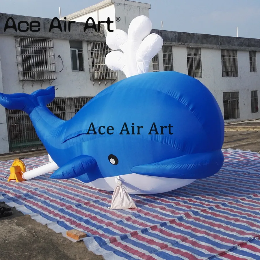 

Whole Sale Inflatable Blue Whale Wave in Water for Decorations on Event