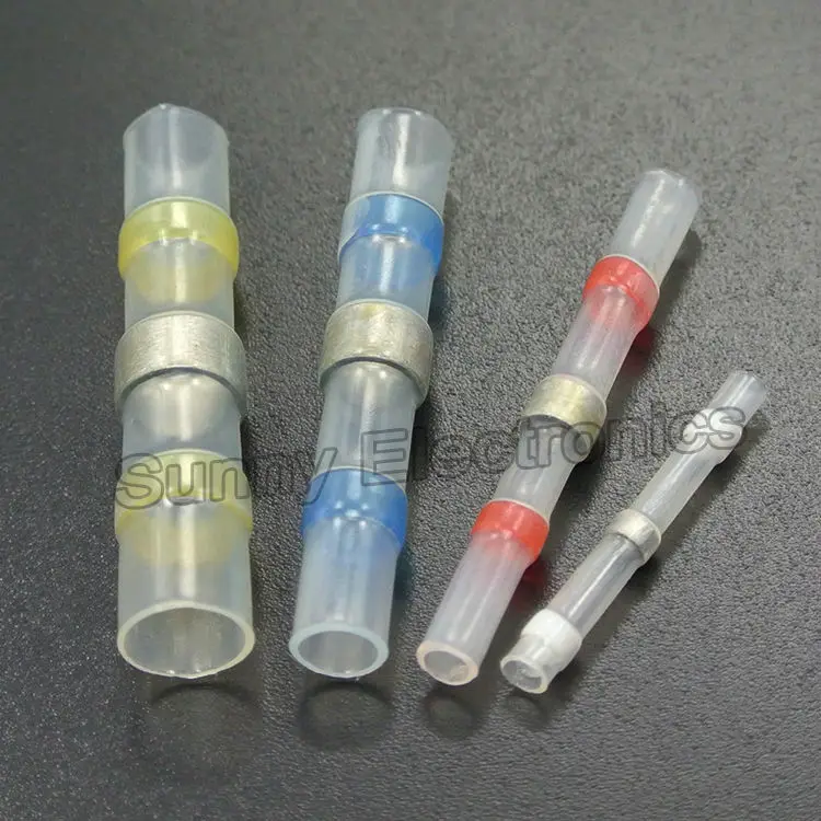 

60pcs Waterproof Solder & Seal Heat Shrink Butt Heat Shrink Solder Sleeve Splice Adhesive Lined - White - Red - Blue - Yellow