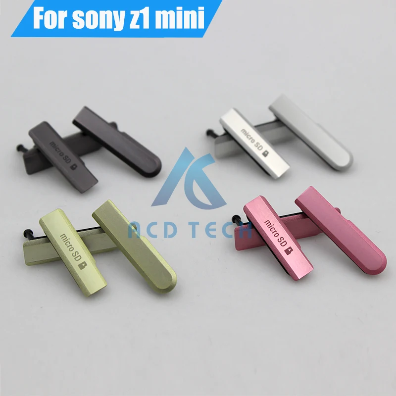 Original New for Sony Xperia Z1mini Z1 Compact M51W D5503 USB Charging Port Cover +SIM Card Port Slot+Micro SD Card Dust Plug