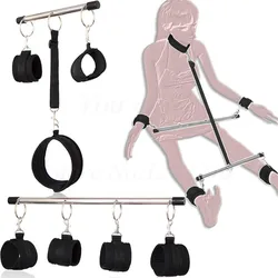 Metal Spreader Bar Bondage For Sexy Handcuffs Unisex Ankle Cuffs Restraint Bdsm Slave Cosplay Costumes Erotic Adult Sex Products