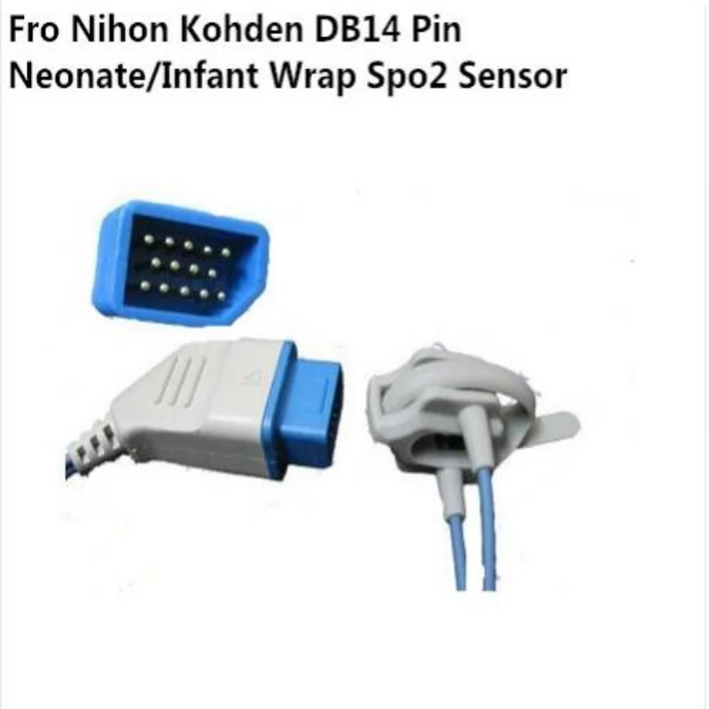 Compatible For NIHON KOHDEN BSM2301 DB14 PIN Infant/Neonate Wrapped SPo2 Sensor Spo2 Probe Monitor Sensor Oxygen Probe 3M/9ftTPU