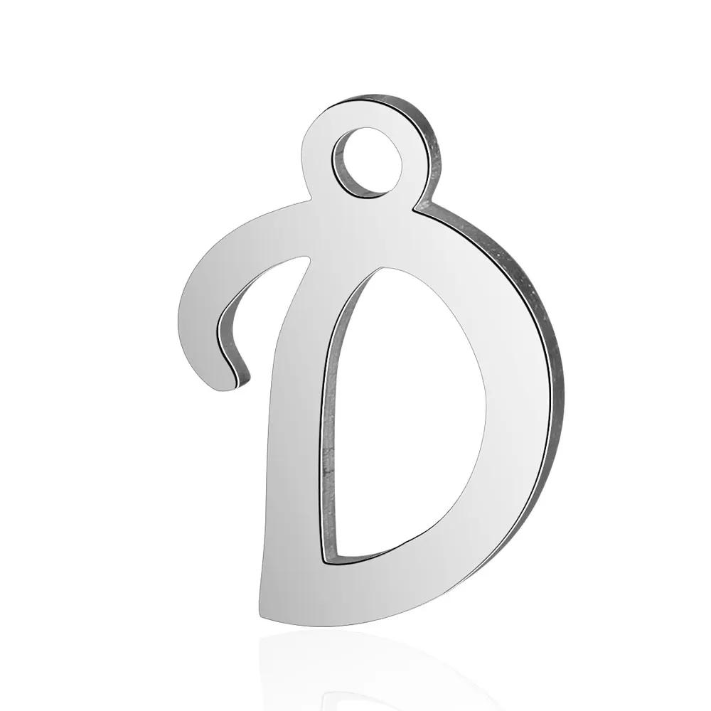 10pcs/lot 316 Stainless Steel Alphabet Charms Laser Cutting Initial A-Z Letter DIY Jewelry Making Finding Wholesale