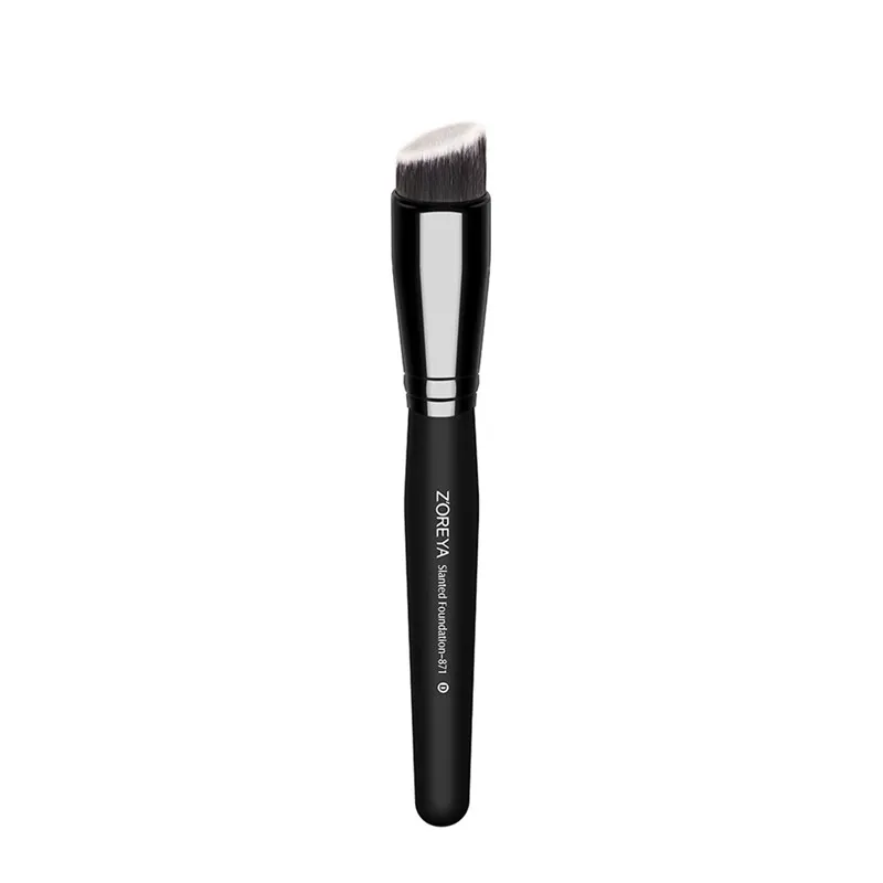 ZOREYA Brand Slanted Foundation Brush Incredibly Soft And Smooth Synthetic Hair Cosmetic Tools With Classic Black Wooden Handle