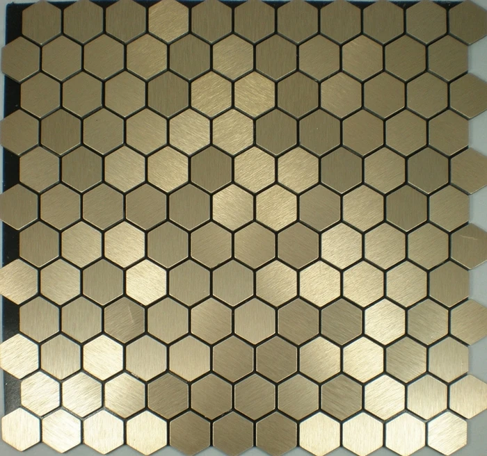 Imagem -02 - Auto Adesivo de Alumínio Composto Mosaico Azulejos Cozinha Backsplash Hexágono Padrão Hme8607