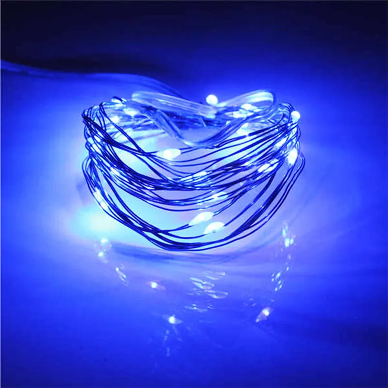 2M 20 leds Copper Wire Fairy Garland Lamp LED String Lights Christmas Wedding Home Party Decoration Powered By CR2032 Battery