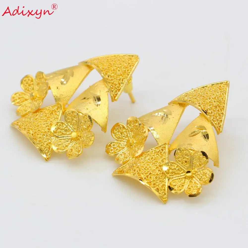 Adixyn Tree Necklace&Earrings Jewelry Set for Women Gold Color /Copper Jewelry African/Ethiopian Bridal Wedding Gifts N06088