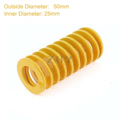 

TF 50mm OD 25mm ID 125mm 150mm 175mm 200mm 250mm Long Yellow Light Load 65Mn Metal Spiral Stamping Compression Mould Die Spring