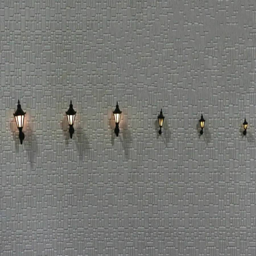 10pcs Delicated 1:200 N Scale Railway Model 3V LED Metal Lamppost Lamps Wall Lights