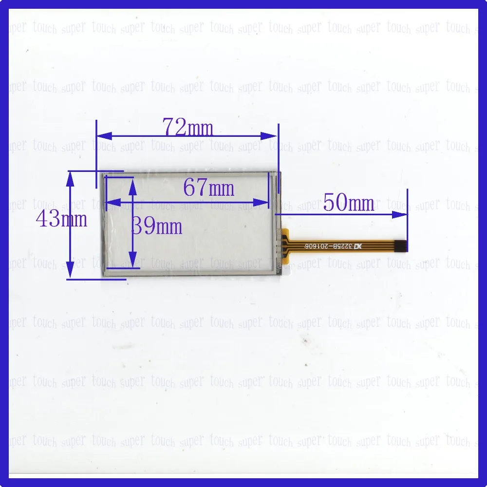 

ZhiYuSun 3225 3.5inch 72*43 4 wire TOUCH SCREEN for gps glass touch panel width 43mm length72mm this is compatible