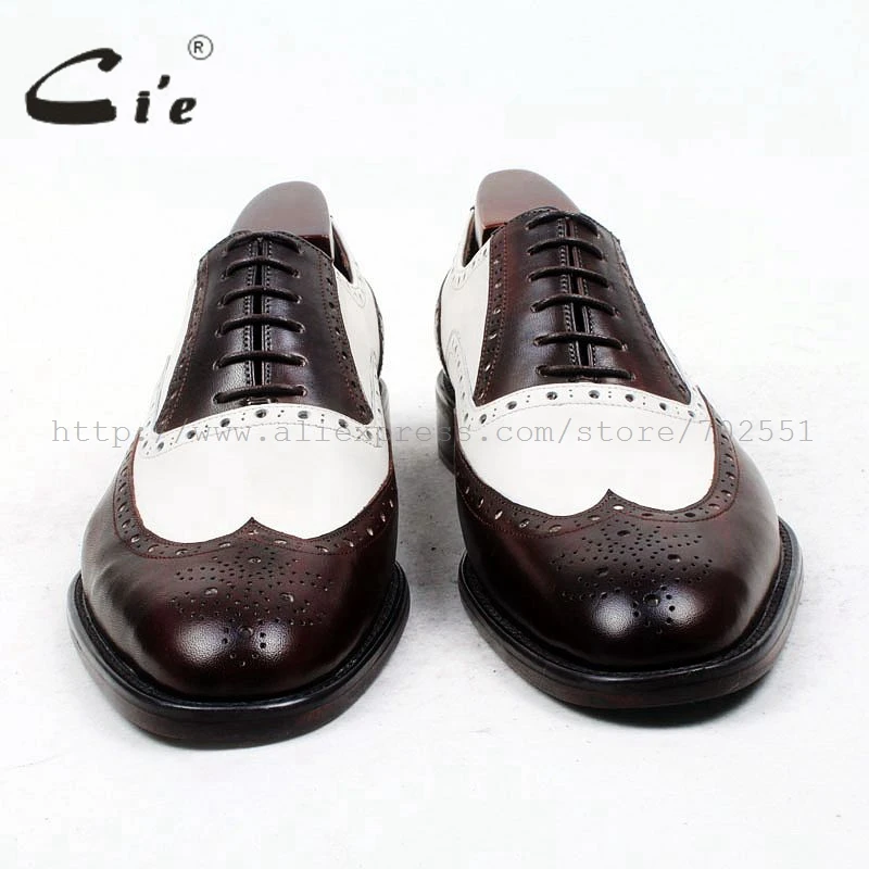 cie round toe brown white bespoke men shoe custom handmade 100%genuine calf leather outsole breathable men\'s oxford shoe ox438