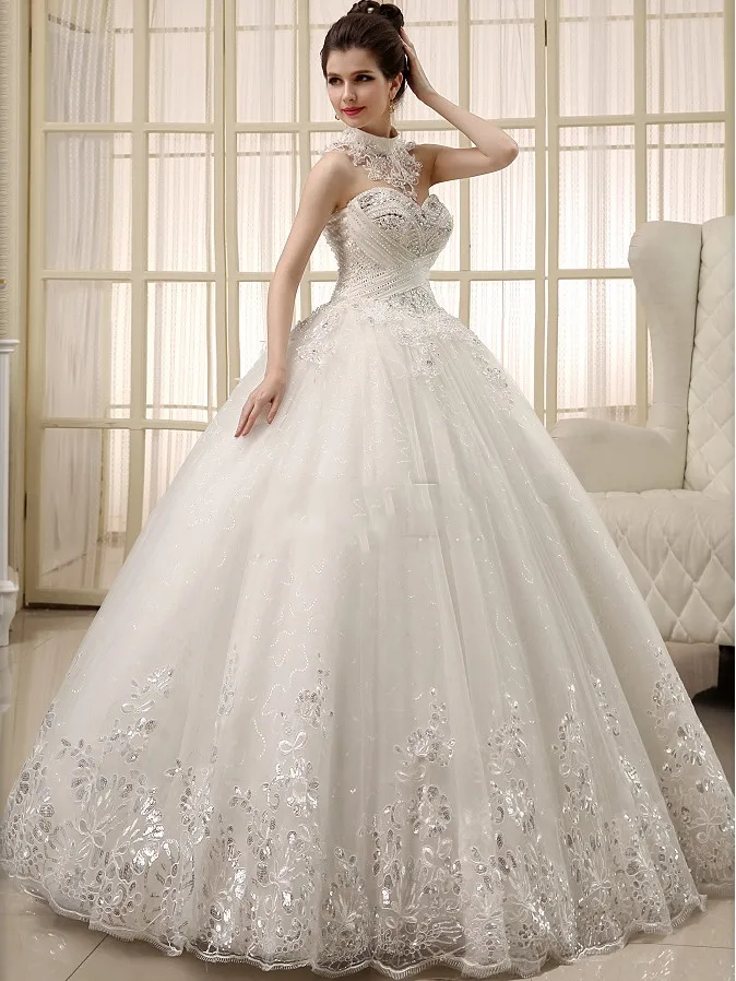 Robes élégantes paillettes Appliques perles Robe De bal Robe De mariée 2020 offre spéciale princesse robes De mariée Robe De mariée