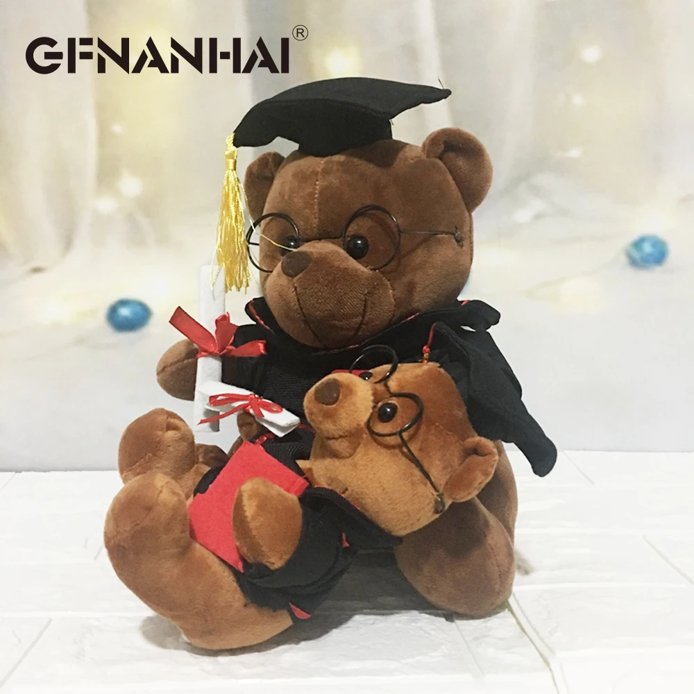 1pc 18cm kawaii Dr. Bear plush toy stuffed soft cute Teddy bear animal dolls Graduation bear for kids children birthday gift