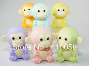 Free shipping cute animal monkey eraser 20pcs/lot Creative school  children stationery eraser