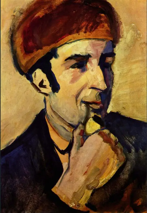 High quality Oil painting Canvas Reproductions Portrait of Franz Marc (1910) By August Macke hand painted