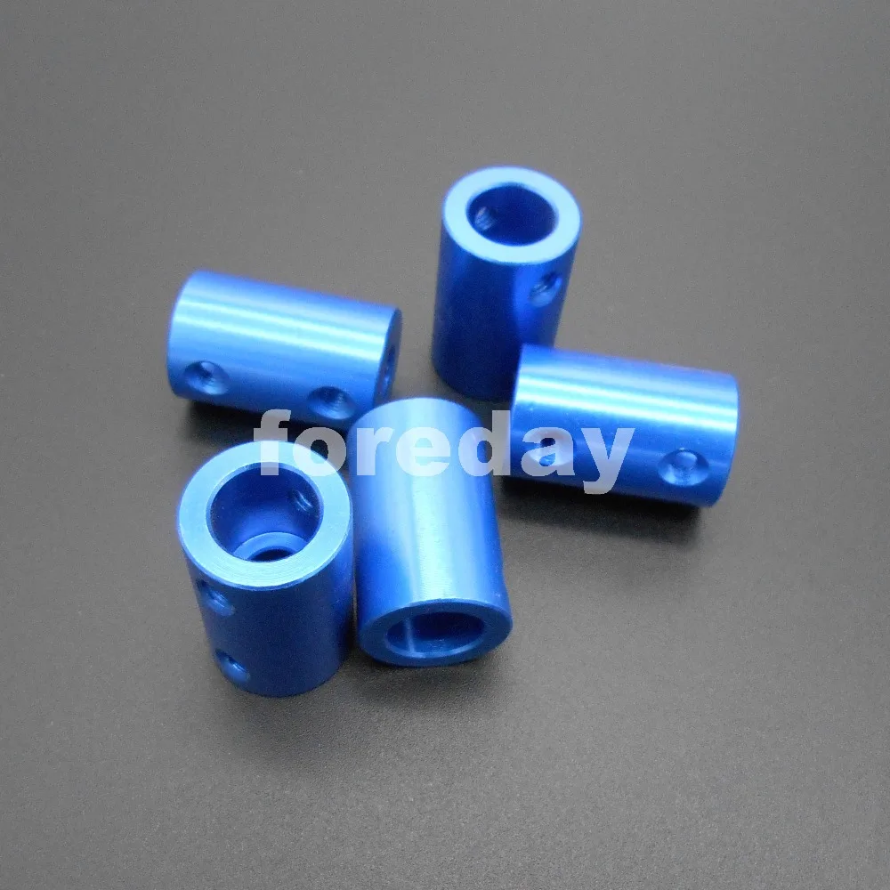 100pcs 8 to 10mm Aluminum alloy Coupling Coupler  Length 25mm dia.16mm BLUE 8 to 10mm *FD318X100