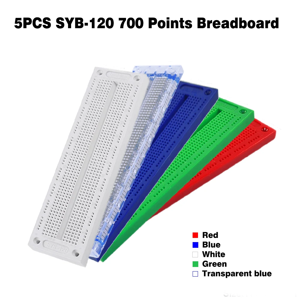 Hi-Q 5PCS SYB -120 breadboard 700 Point Solderless PCB Bread Board 177*46mm