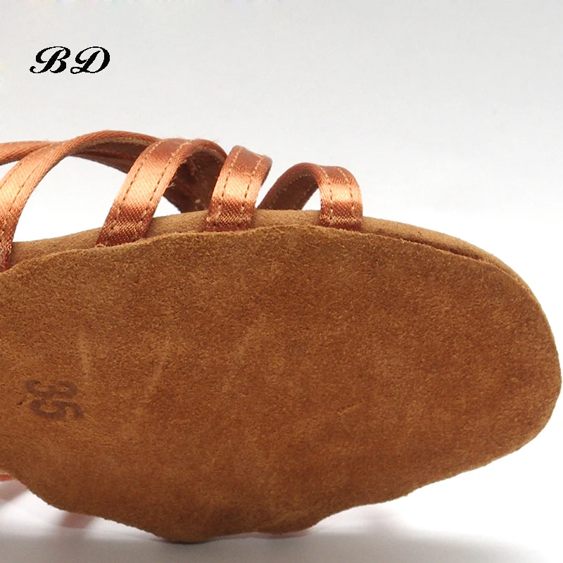 Sneakers dans ayakkabıları marka parti balo salonu kadın Latin kahverengi yüksek kaliteli kadın aşınmaya dayanıklı taban BD 216 saten BDSALSA topuk