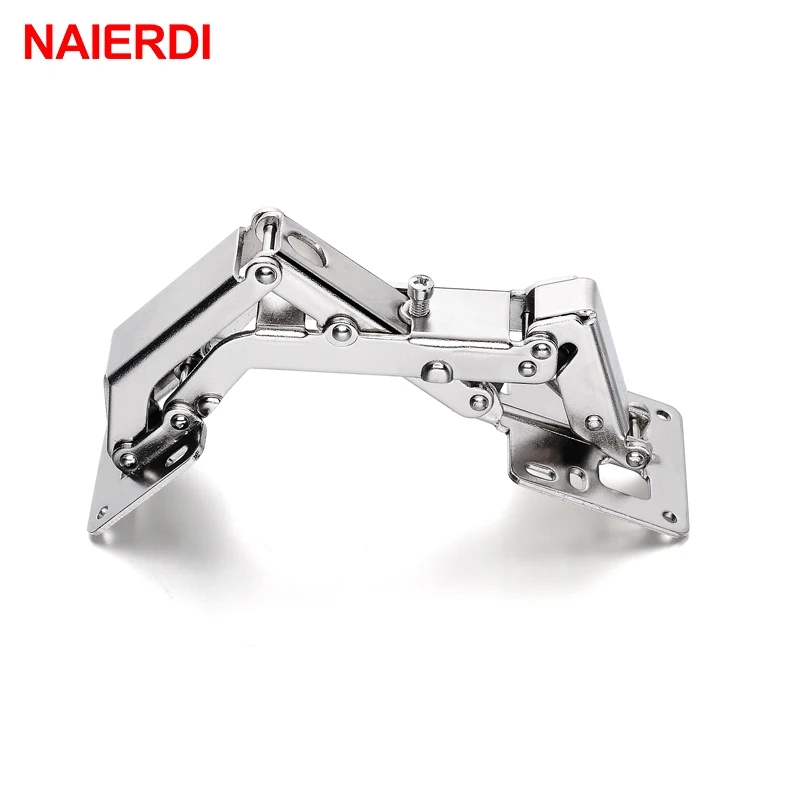 NAIERDI 165/170/175 Degree Hinge No-Drilling Hole Spring Angle Hinges For Cabinet Cupboard Door Thick Board Furniture Hardware