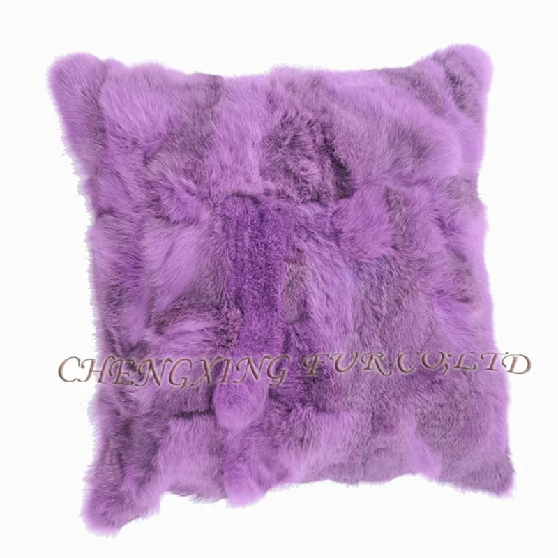 Soft and Warm Real Rabbit Fur Patchwork Pillow Case, Free Shipping, CX-D-17, Free Shipping