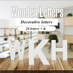 Wooden 26 English Letters A To Z Figures Birthday Propose Party Ornament White Pink Alphabet Large Size Letters Room Decoration