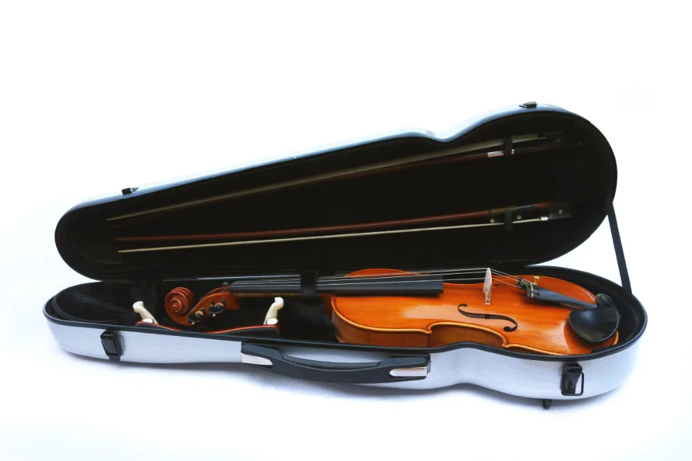 yinfente Fiberglass Violin 4/4 OBLONG Hard Case - Lightweight weather resistant