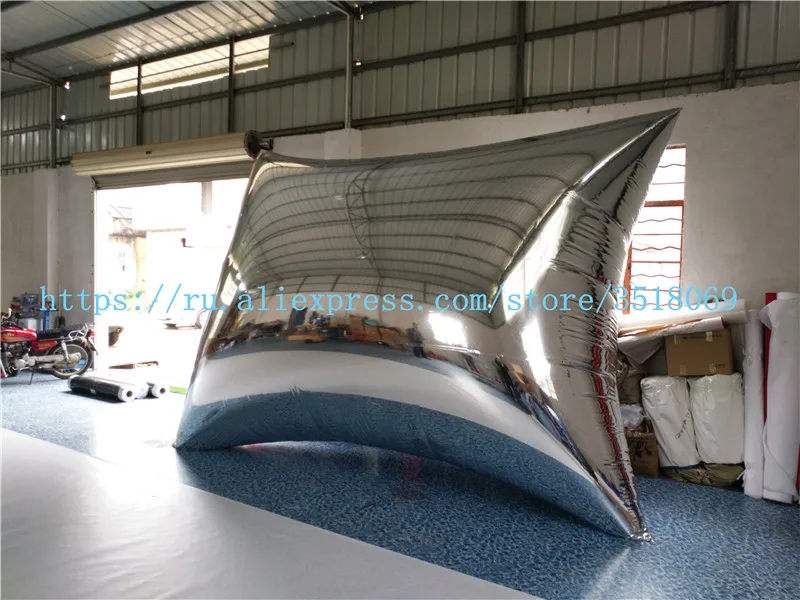 

4.3m square PVC reflective inflatable mirror ball, magic mirror inflatable bag, silver inflatable bag with reflector surface for