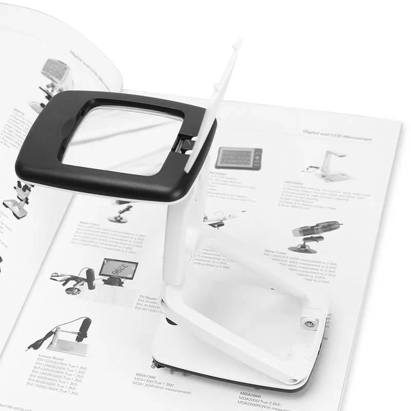 Opvouwbare 3X Vergrootglas HD Lens 9LED Compact Desktop Lamp Loupe Multifunctionele Vergrootglas voor Reading Schrijven Vision Aid Tool