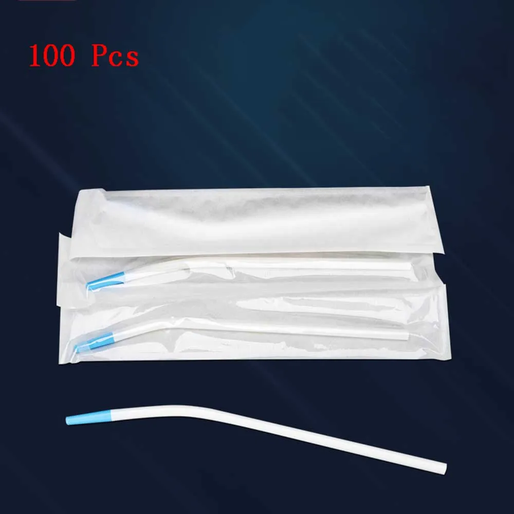 100PCS French curved straw implants surgical bends straw suction straw suction tube weak straw dental for Teeth whitening