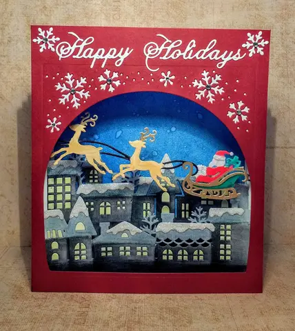 Металлические трафареты для скрапбукинга Christmas Fireplace Reindeer Sled Forest Animals