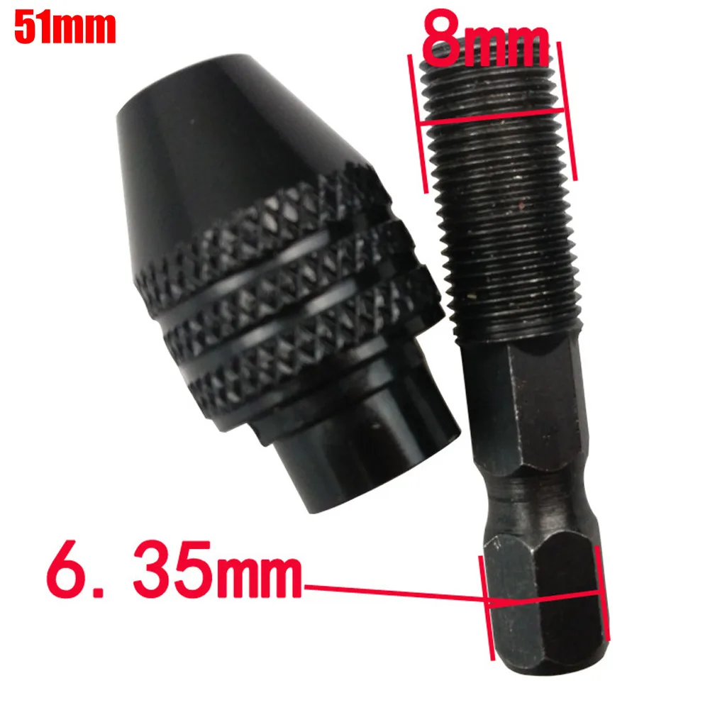 Mini 0.3-3.2mm Hexagonal Drill Adapter Converter 1/4'' Keyless Drill Bit Chuck For Rotary Tools With Rod
