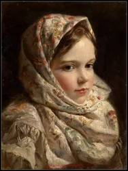 Needlework for embroidery DIY DMC High Quality - Counted Cross Stitch Kits 14 ct Oil painting - Girl in Scarf