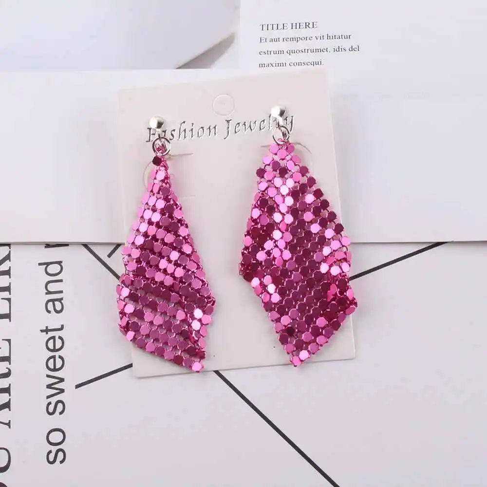 Charm 7 color Sequin Clip on Earrings Without Piercing for women New Geometric Round Shiny No ear piercing earring jewelry