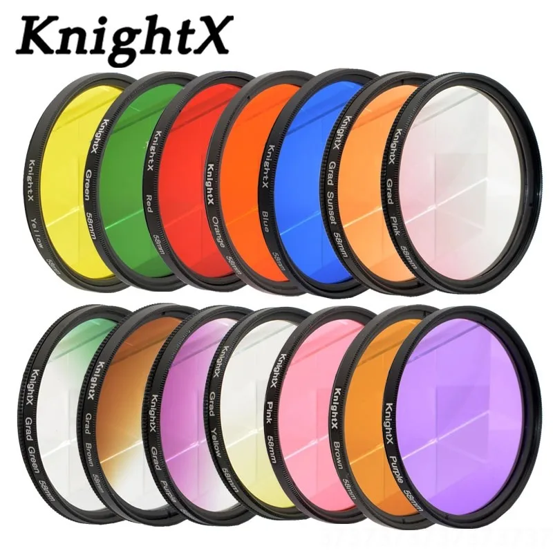 Knightx 24 di Colore Filtro 49 Millimetri 52 Millimetri 55 Millimetri 58 Millimetri 67 Millimetri 77 Mm Grad Nd per Nikon Canon Sony eos Lens Foto