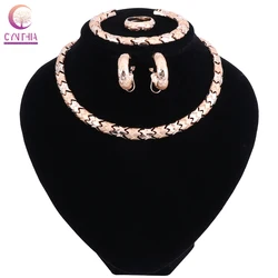 Nigerian Wedding African Beads Zinc Alloy Jewelry Sets Dubai Jewelry Sets Necklace Bracelet Earrings Ring Sets