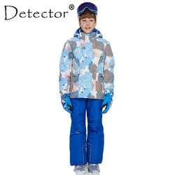 Detector Boy Winter Ski Suit Waterproof Windproof 5000 Ski Jackets Pant Kid Girl Clothes Outdoor Coat -20-30 degree