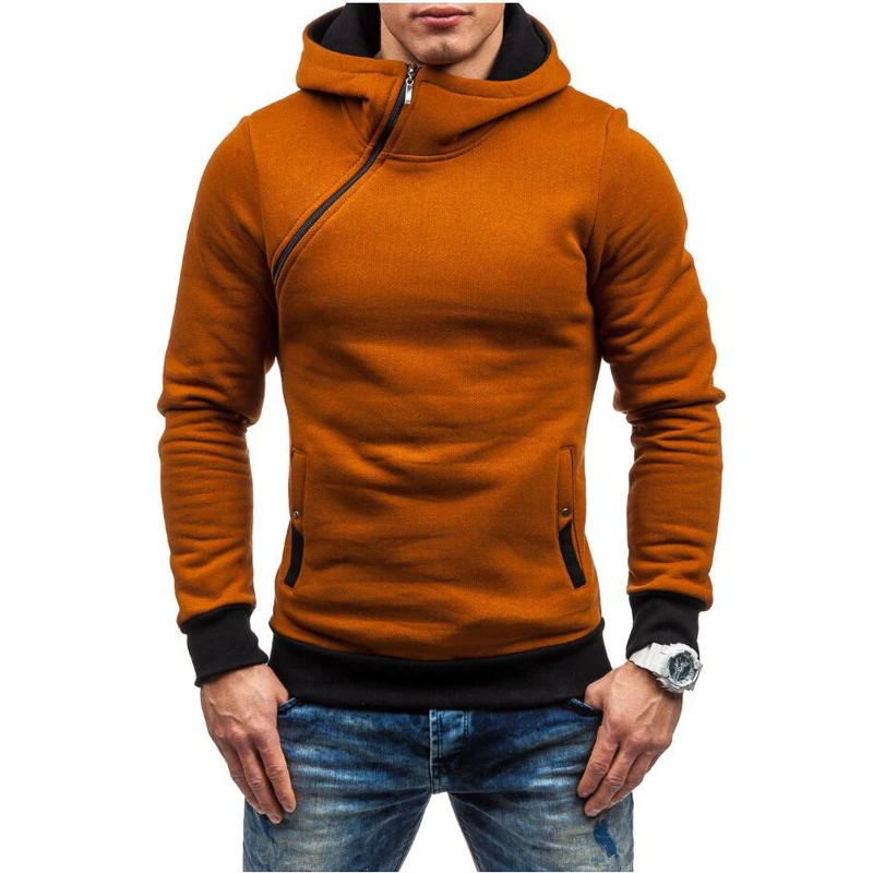 

Hoodies New Young Fashion Pure Color Long Sleeve Europe Fashion Leisure Zipper Autumn Warm Clothes Good Quality