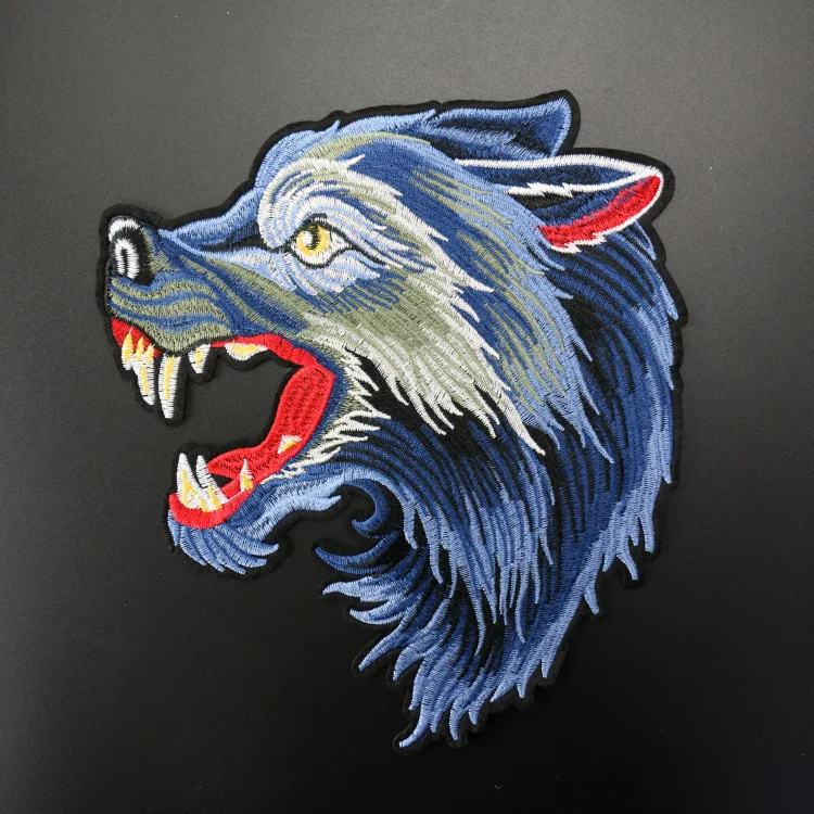 PGY 1PCS Punk Wolf Patches for Clothes Animal Sticker On Clothing Diy Big Biker Patch Cool Coat Appliques Garment Decor Parches