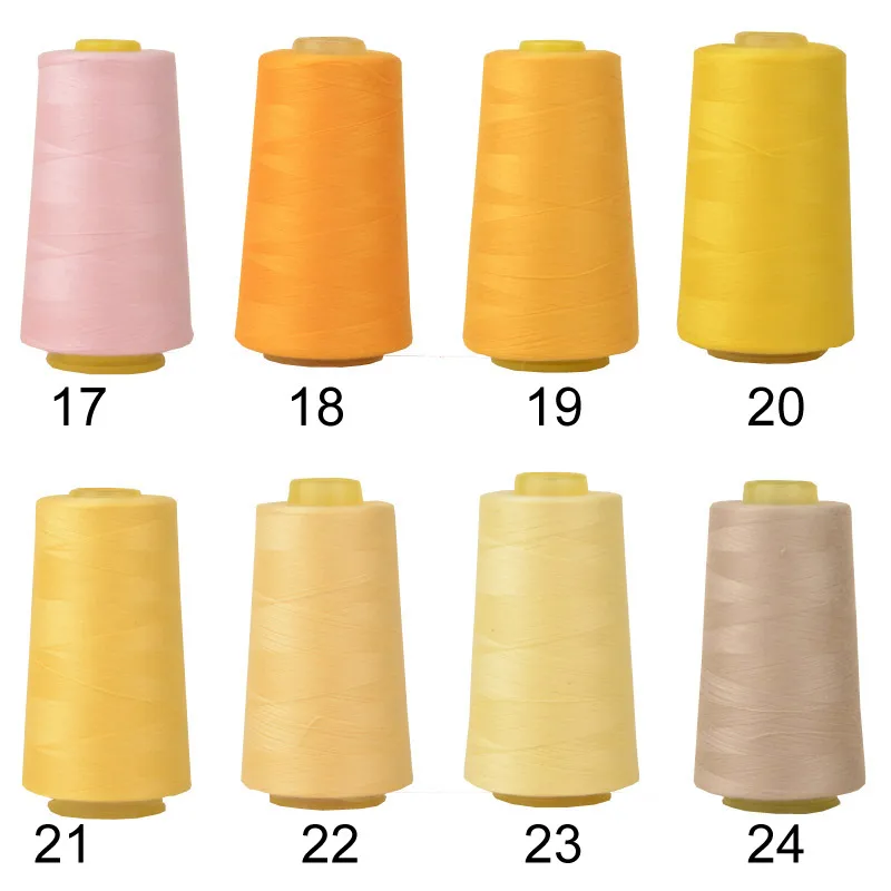 Durable Polyester Sewing Thread for Overlocking Machine, 3000 Yards Spools Cones, 40s/2, 70 Colors for Selection, 1 Roll