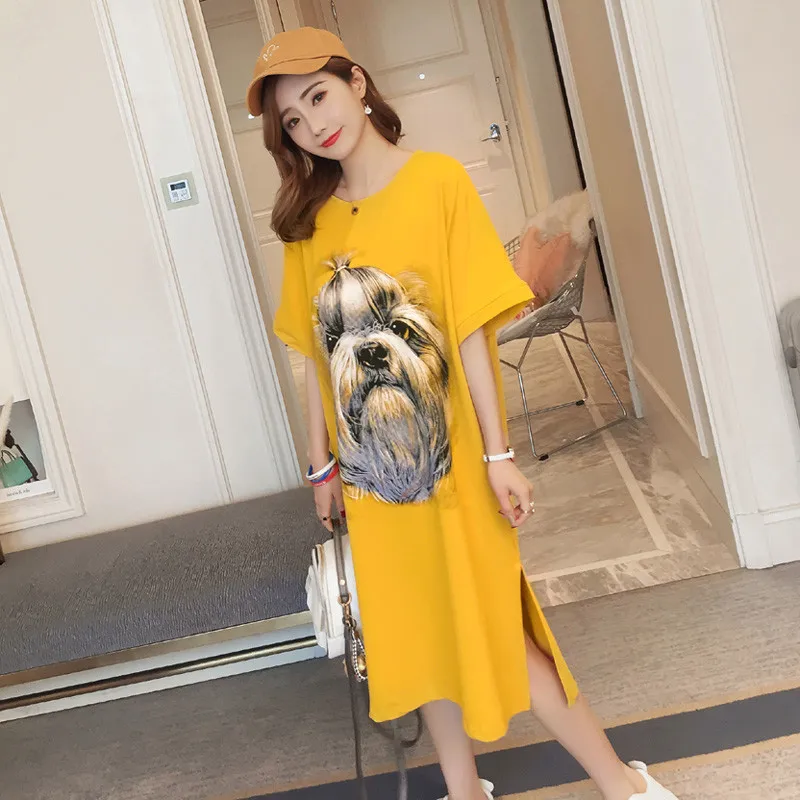 2022 NEW Fashion Summer Dress for Women Clothing manica corta o-collo Cartoon stampa 3D T Shirt Dress vestidos Femme V594