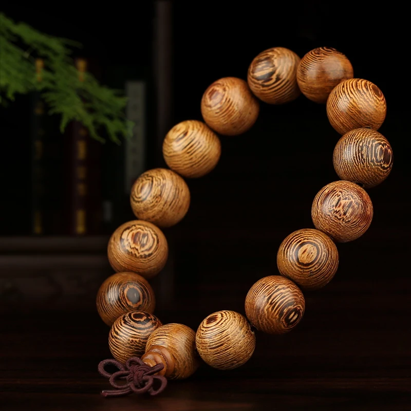 TZ vegetarian Natural Wood Wooden Rosary Bracelet mahogany wings on hand men and women lovers Wenwan wooden beads 15mm