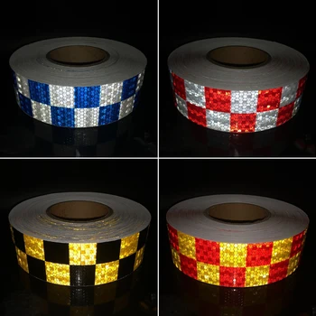 5 cm x 5 m veiligheidsmarkering reflecterende tape stickers auto-styling zelfklevende waarschuwingstape auto's motorfiets reflecterende film