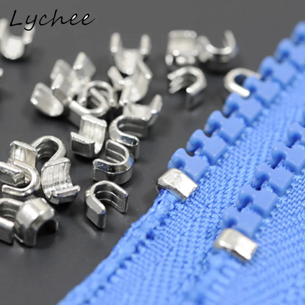 Lychee 150pcs 5# High Quality U Shaped Metal Zipper Up Stopper DIY Sewing Craft Clothes Pants Zipper Accessories