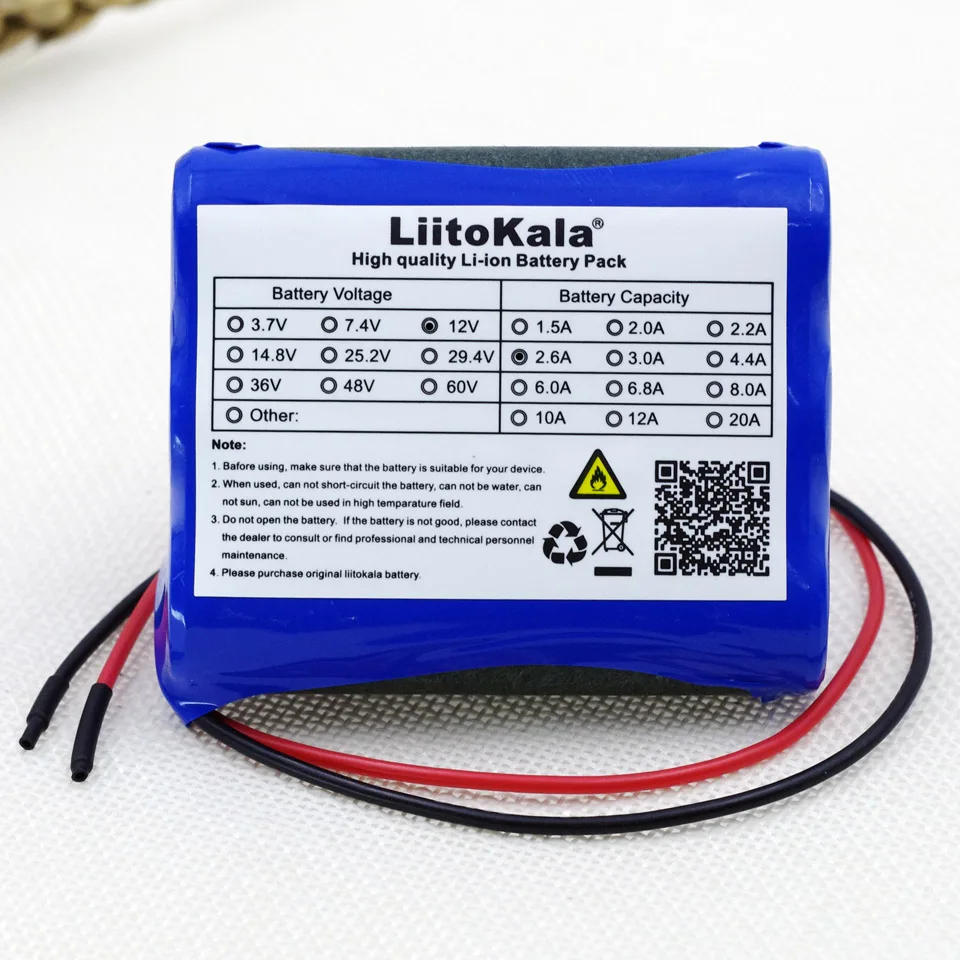 Liitokala nowy 12 V 2600 mAh akumulator litowo-jonowy Monitor kamera telewizji przemysłowej bateria 12.6 V do 11.1 V 18650 zasilanie awaryjne brak