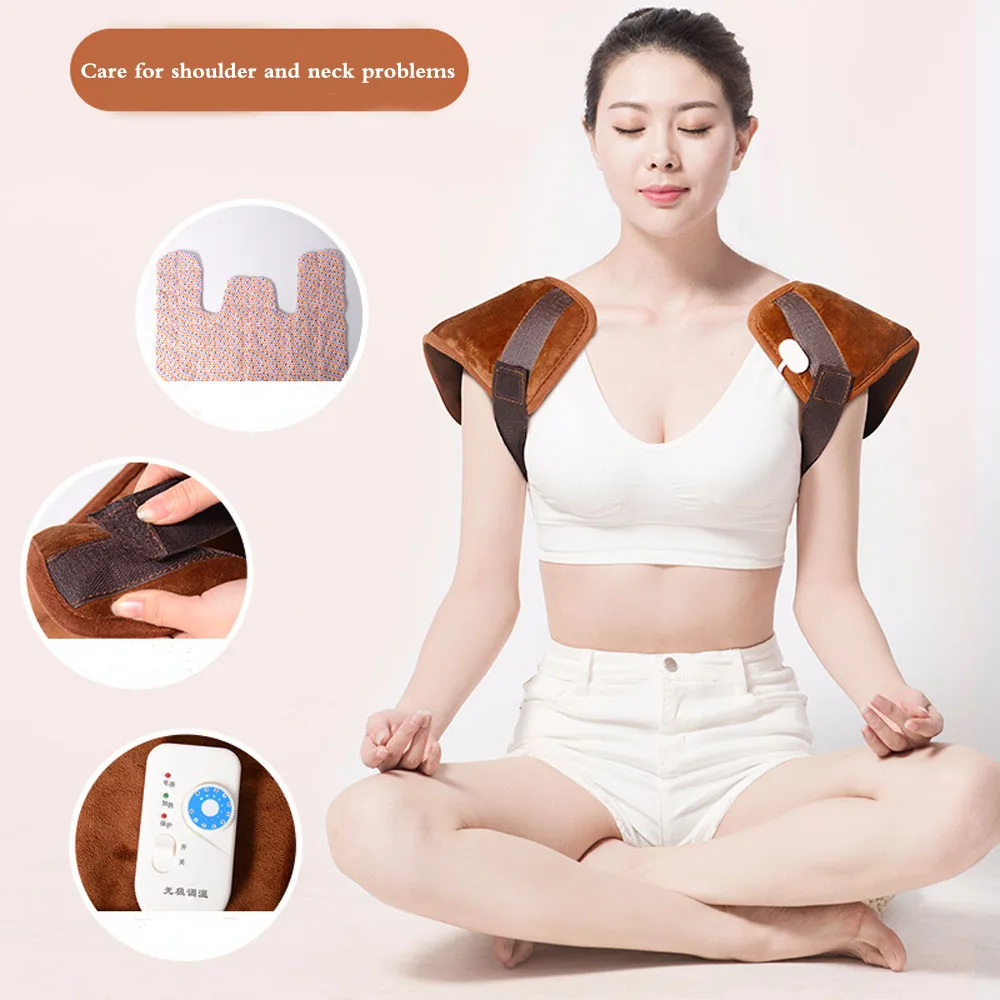 Electric Moxibustion Shawl Neck Cervical Shoulder Heating Pad Cervical Heating Blanket Multiple Protect for Shoulder neck pain