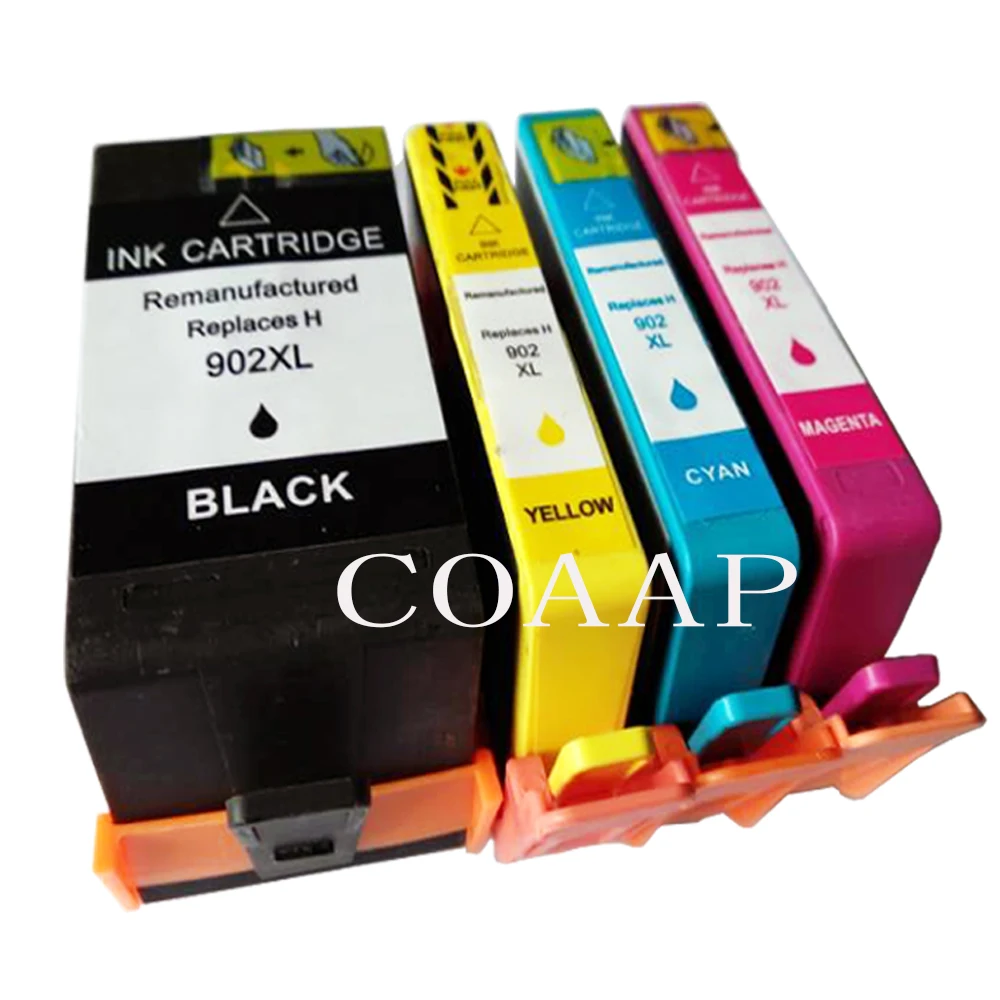 4x Compatible HP 902 902XL 906XL Ink Cartridge for OfficeJe 6968 6978 6979 6970 6971 6975 6951 6954 Printer, hp902 BK C M Y